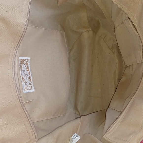 Cappelli Beach Tote, multicolor straw strands, braided, beaded handles 18x9x6 - Picture 3 of 7